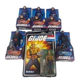 G.I. Joe Series Action Figure Hasbro Lot of 6 Buzzer Destro Snake eyes Baroness